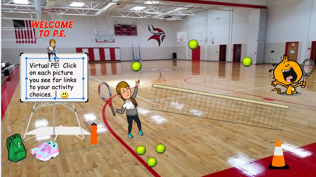 jendunay's tweet photo. A new way to present student choice boards through a virtual classroom.  So much fun to make! Each picture has a link attached for assignments and different fitness activities. #engagement #virtualPE @AlissaChamber14 https://t.co/ETZplrzOpL