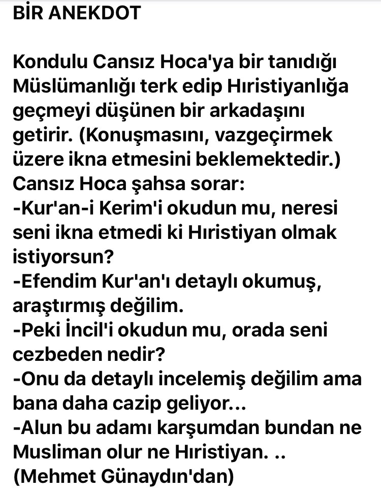 Çaykara Gazetesi on Twitter: "Merhum Mustafa Cansız Hoca'dan düşündüren bir anekdot...… "