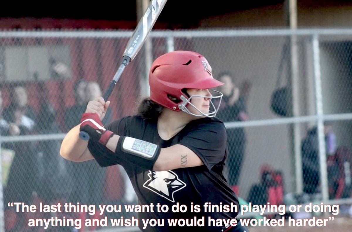 Cardinals_SB's tweet photo. It’s #motivationalmonday! This weeks quote is brought to you by our one and only senior, #24, Haleigh Agans!! ❤️🖤🥎 https://t.co/ytkg5p34uX