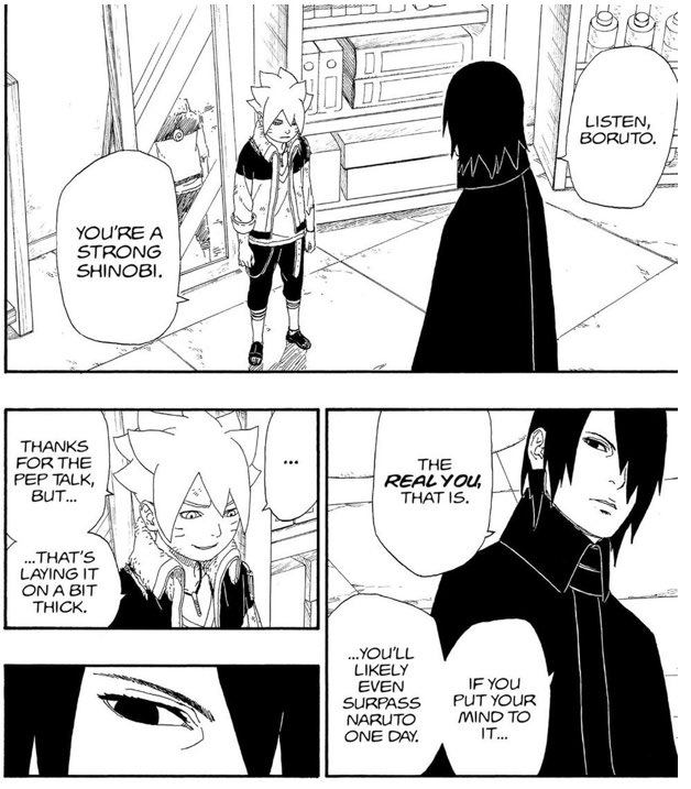 Yet, Sasuke’s words let him overcome his issues. Boruto didn’t believe him at first but the fight against Momoshiki helped him gain confidence. With the Vanishing Rasengan, he finally understood his values. Like Naruto, Sasuke was crucial to his character.