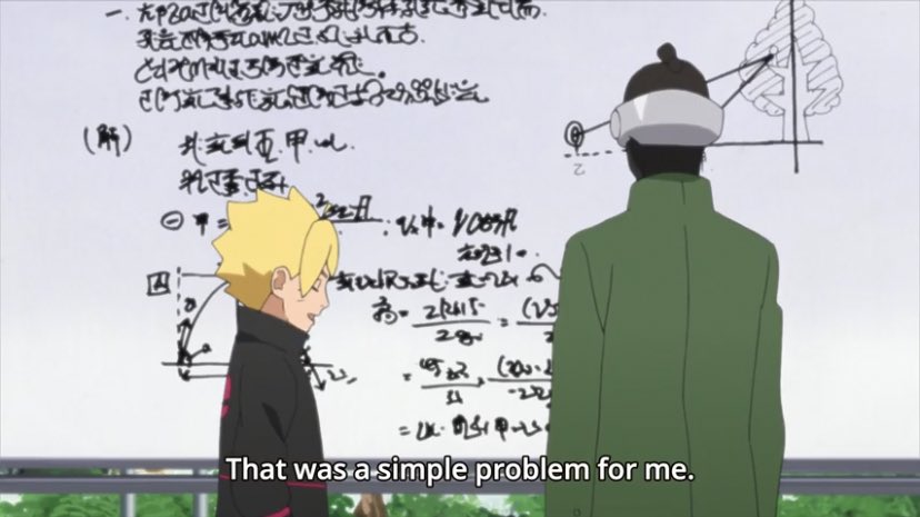 The kid is also pretty smart but lacks rigor (or used to). His mathematic skills are the perfect proof of this. He is very good at solving equations but prefer to use his own unconventional method.His strategy against Ao proved that he can also use his head during fights.