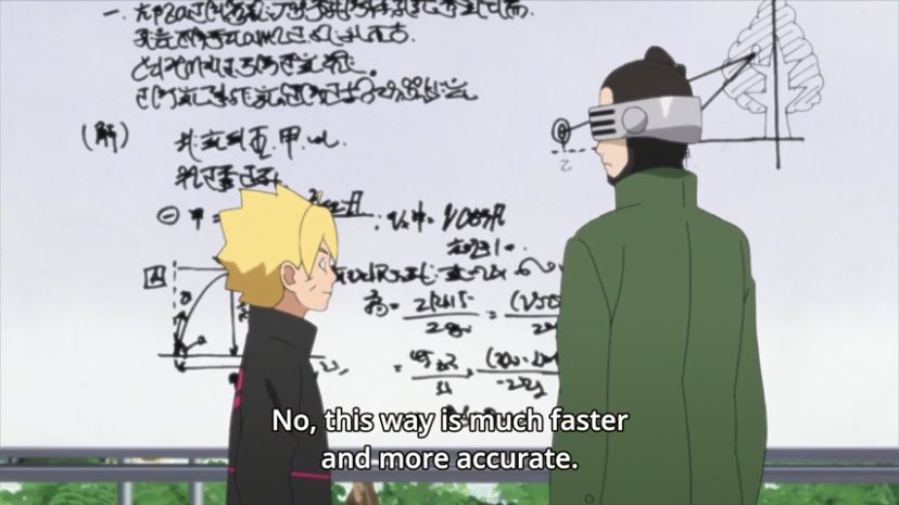 The kid is also pretty smart but lacks rigor (or used to). His mathematic skills are the perfect proof of this. He is very good at solving equations but prefer to use his own unconventional method.His strategy against Ao proved that he can also use his head during fights.
