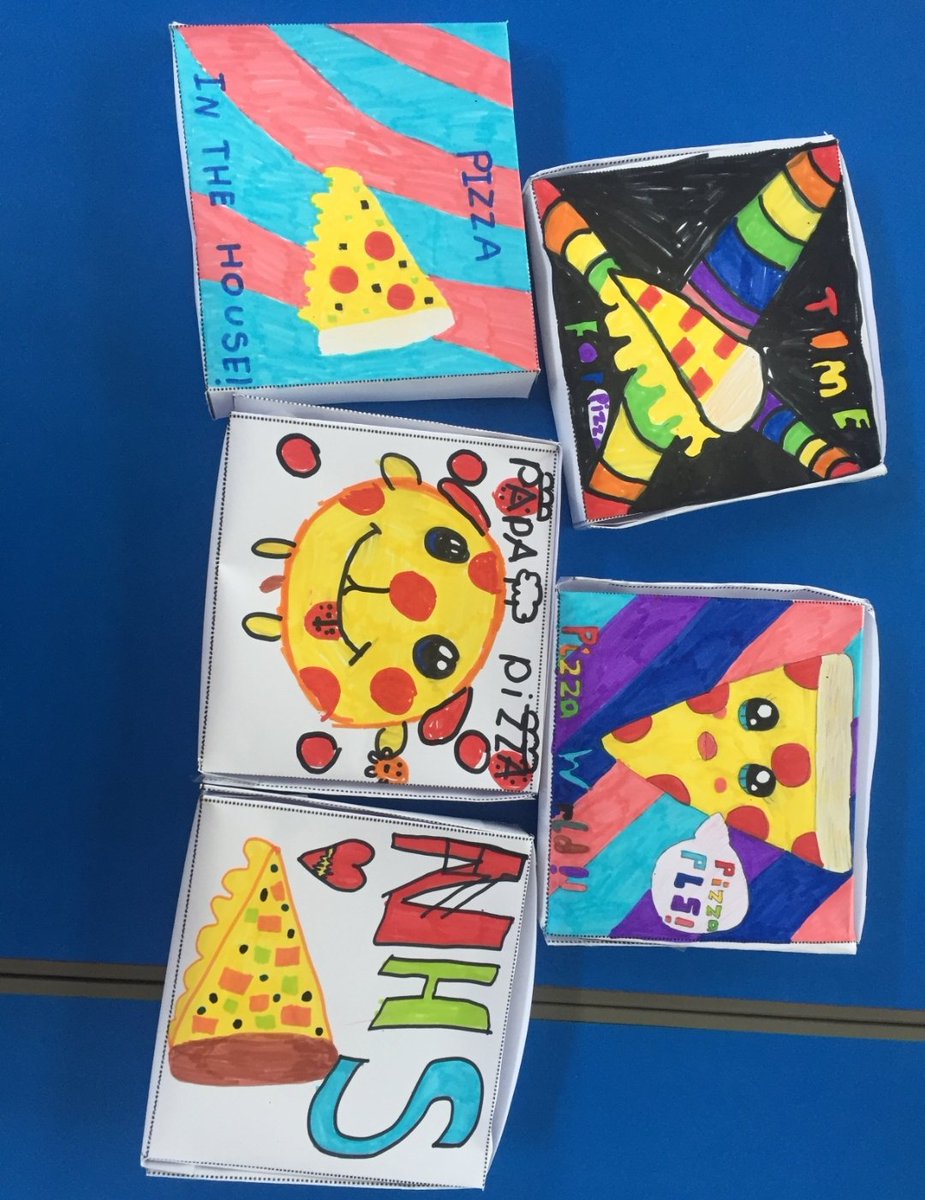 TheHillPrimSch's tweet photo. Fabulous day today decorating our homemade wooden heart for the gate (Thank you, Mr Hughes), also designing and making pizza boxes and then making our own pizzas! Yum. https://t.co/FKTtYffosg
