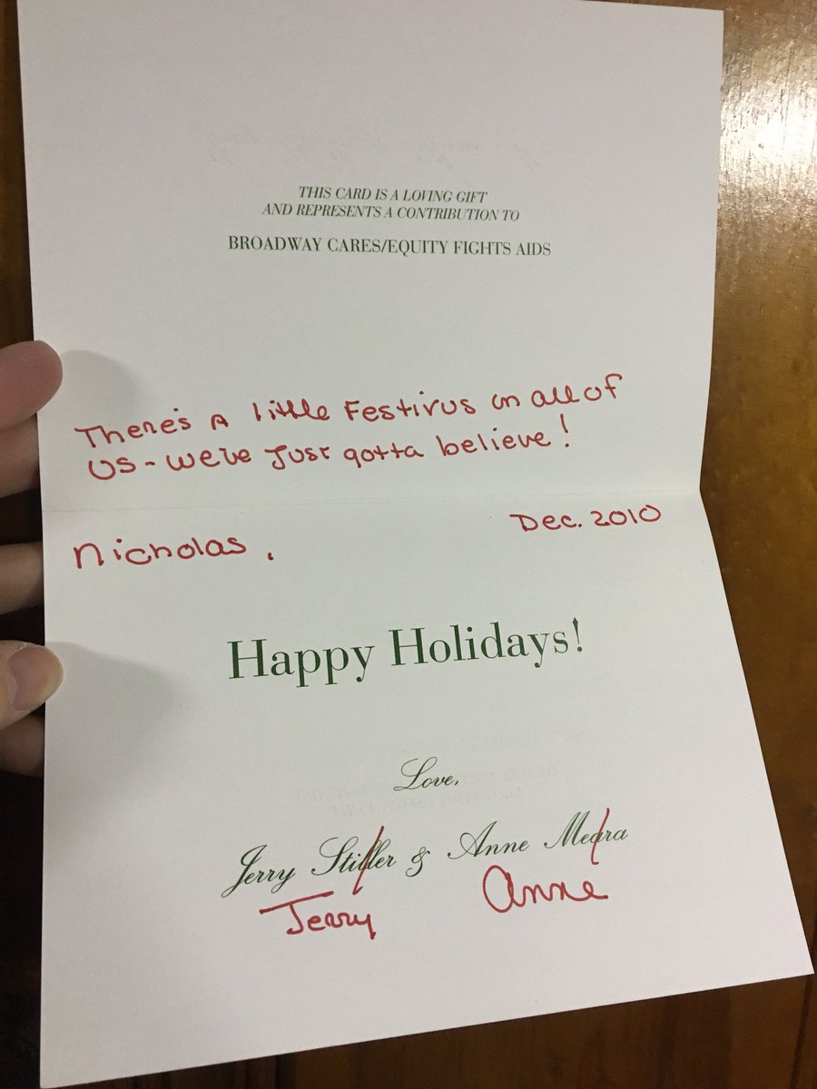But our story didn't end there. Jerry Stiller and Anne Meara sent me Festivus cards every year!
