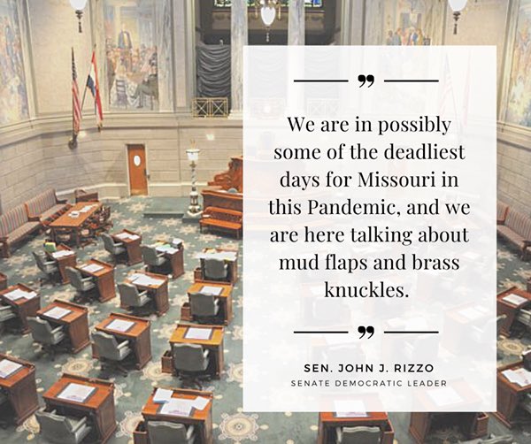 EmpowerMissouri's tweet photo. During this final week of #moleg 2020 Session, it is a violation of public trust to move legislation forward that is not Coronavirus related, now that budget passed. Attacks on #voting rights and #minimum wage are unacceptable. #GoodGovMO https://t.co/1z39MK1ynR
