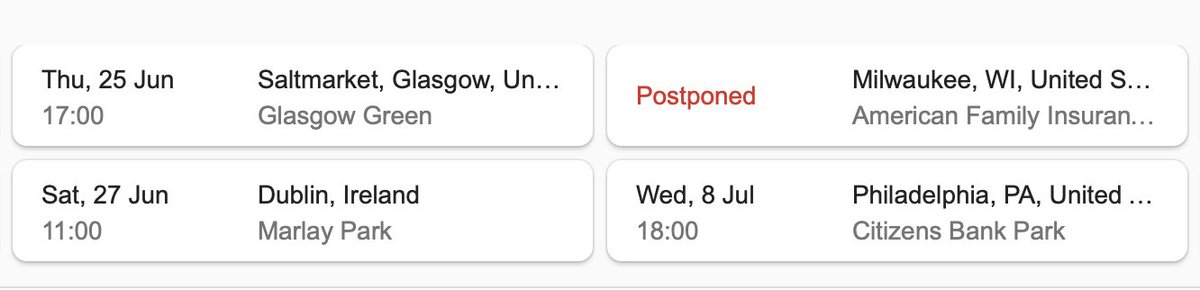 philsalcedo's tweet photo. @AliciaPaxton2 @corky69x @hickeypaulhick1 @gunsnroses Dublin not confirmed as postponed on google just yet https://t.co/ZTRUscEG5u