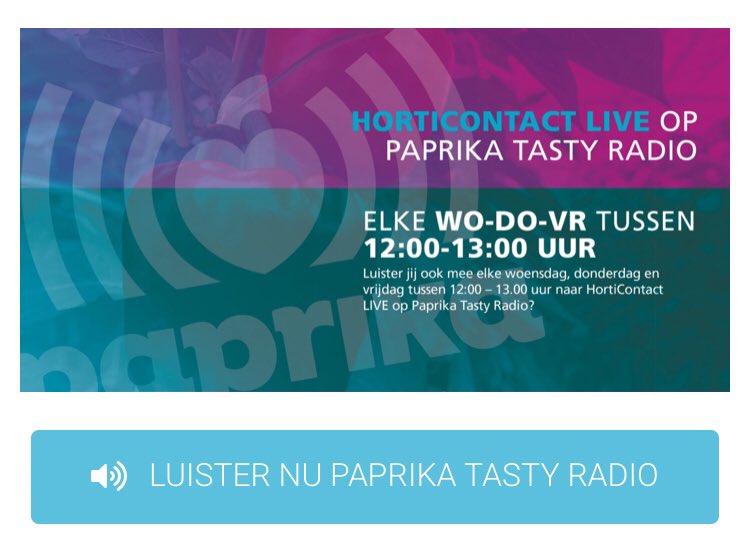 Goedemorgen_S's tweet photo. #Meedenkers @HortiContact @PaprikaNL #radio #covid19 #horti https://t.co/pWI6Wwmc8n