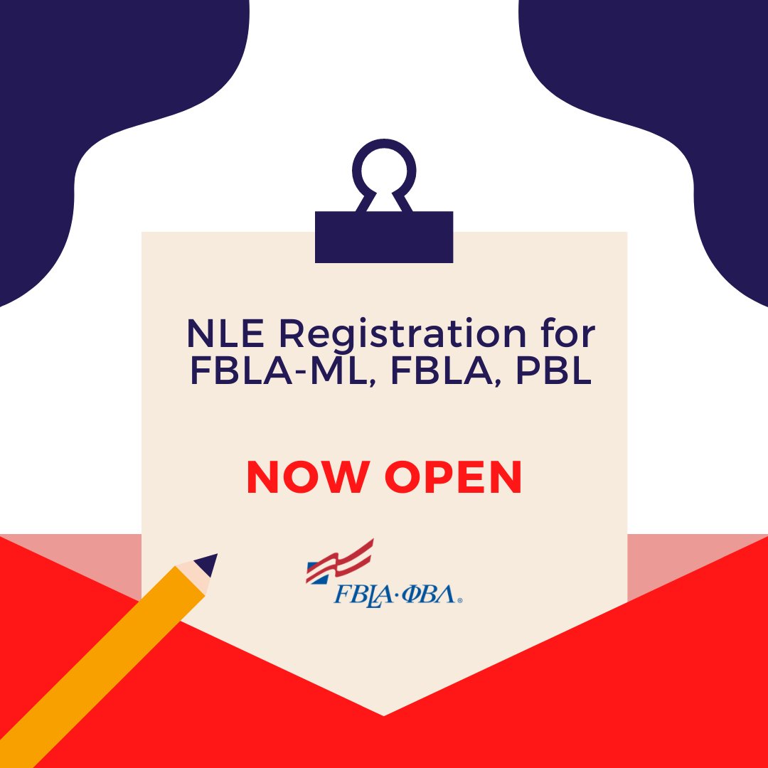 It's time! Registration is now open for the 2020 National Leadership Experience (NLE)! Visit the NLE site on how to register! The countdown begins! 😃 fbla-nlc.org