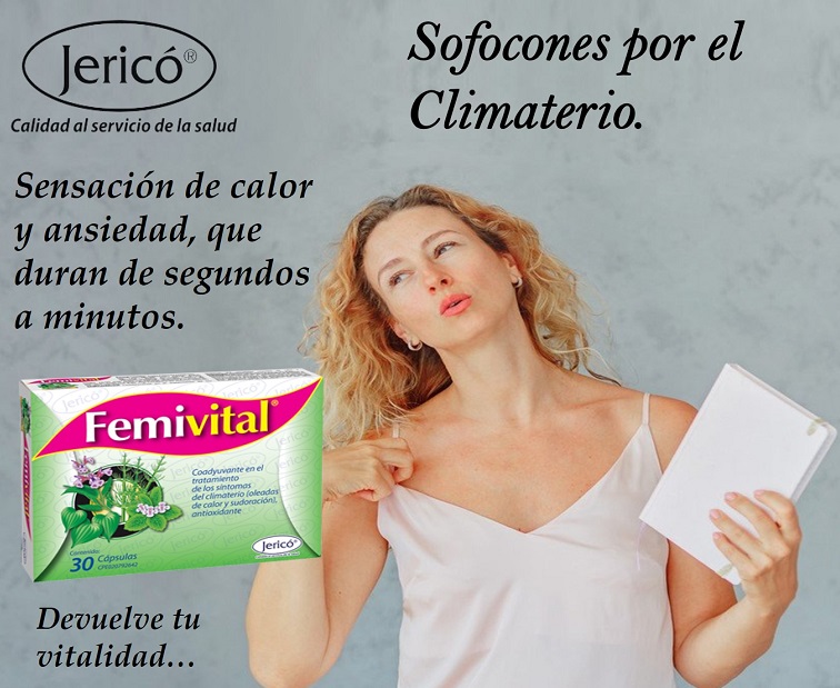 jericoessalud's tweet photo. Los sofocones son los primeros síntomas que indican la entrada a la menopausia o climaterio, como respuesta a la alteración de los estrógenos sobre el funcionamiento del centro termorregulador del cuerpo.
Femivital es un fitoestrógeno que alivia y mejora éstas molestias. https://t.co/uGPx0Fh63u