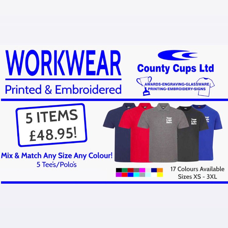 Red hot on Saturday > cool and breezy today

👚👕Embroidered workwear for all weather!👕👚

Check out our online catalogue 

countycups.co.uk
sales@countycups.co.uk