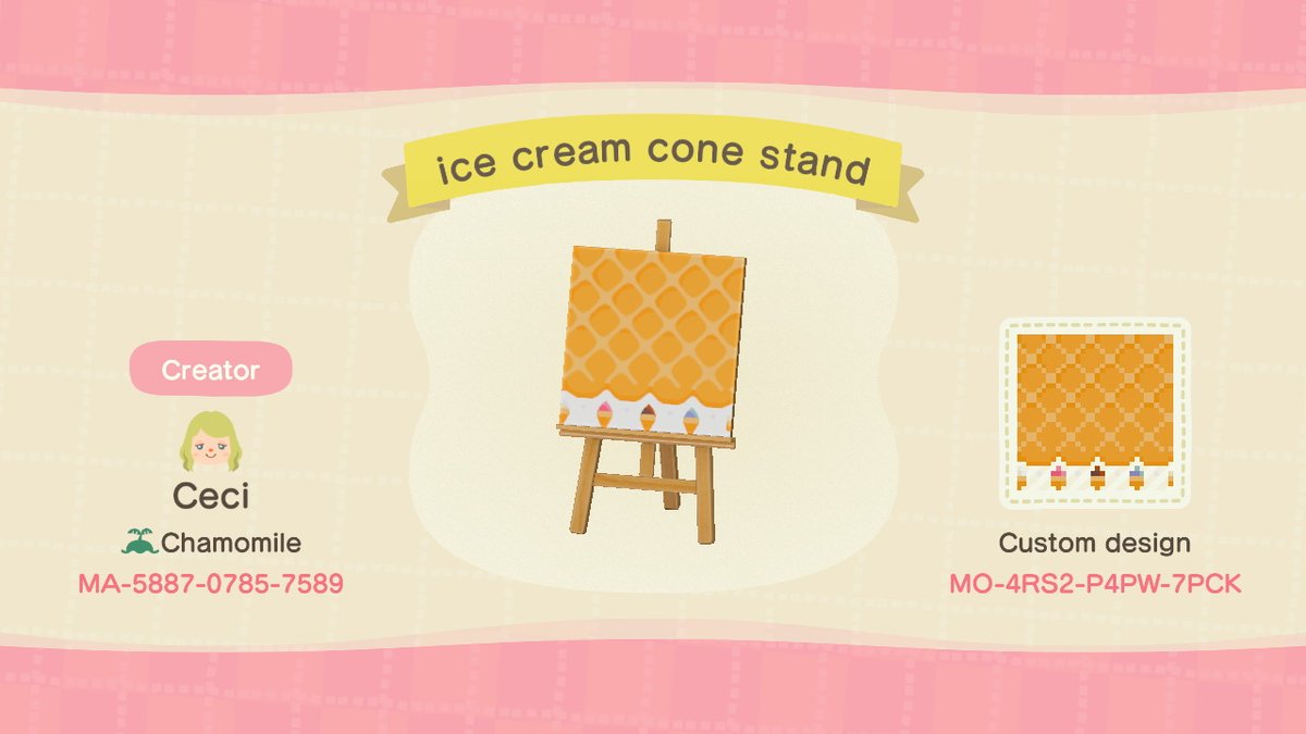 ichi_nese's tweet photo. #AnimalCrossing #ACNH Made ice cream stand design! The top is to resemble a cone ~ https://t.co/GIYSWaQBbQ