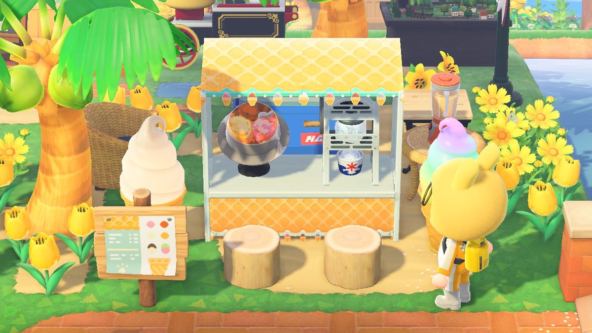 ichi_nese's tweet photo. #AnimalCrossing #ACNH Made ice cream stand design! The top is to resemble a cone ~ https://t.co/GIYSWaQBbQ