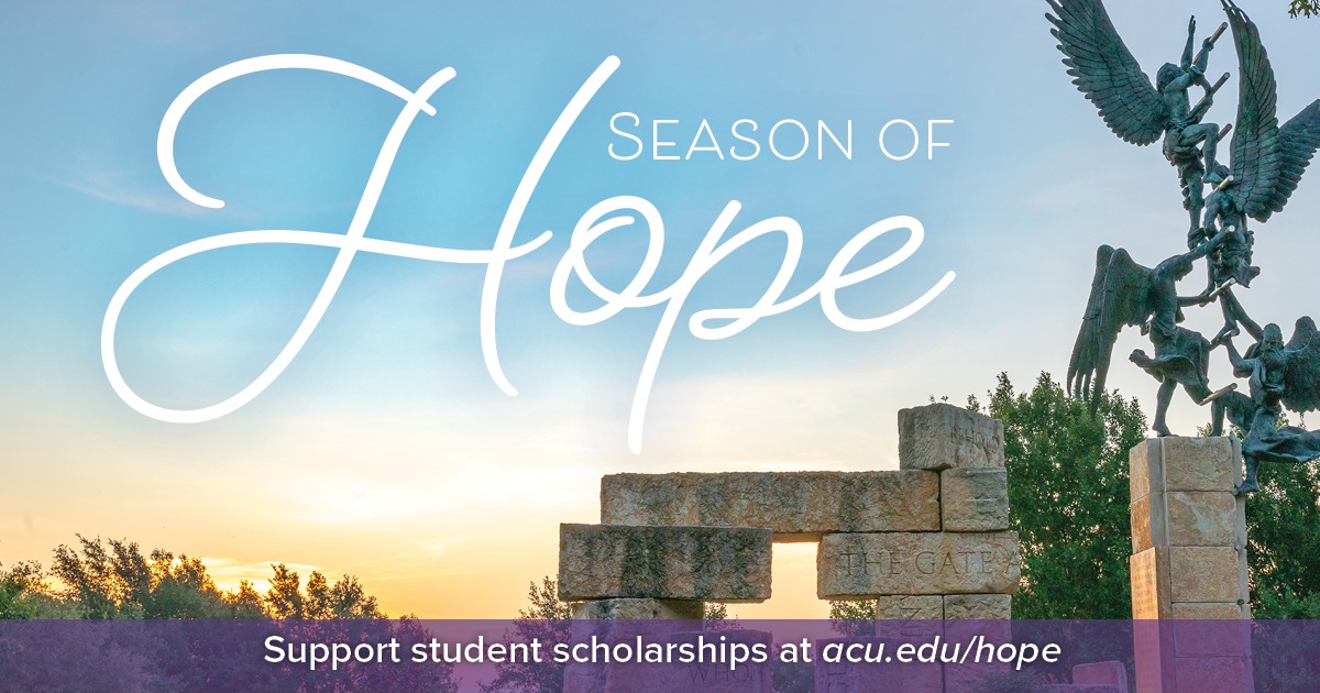ACUedu's tweet photo. Students need hope, maybe more now than ever, for the bright future ahead of them. 🌟 That’s why through May 22, we’re highlighting the Hope for the Future scholarship fund: https://t.co/fkG8zLNKgs. #SeasonOfHope #ACUTogether https://t.co/bGVL44tPVQ