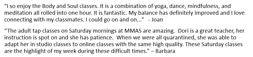 Social distancing hasn’t stopped Dori’s classes, it’s clear she’s making an impact. You can too, by donating at mmas.org for #MMASGivingMonday