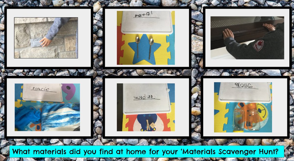 wonderandgrow's tweet image. Hey 1E1 check out R.B&apos;s materials he found for his &apos;Material Scavenger Hunt&apos;....he found so many in his home. Way to go R.B! What materials did you find 1E1? #distancelearning #learningwithcare @MsTravassos @PeelSchools
