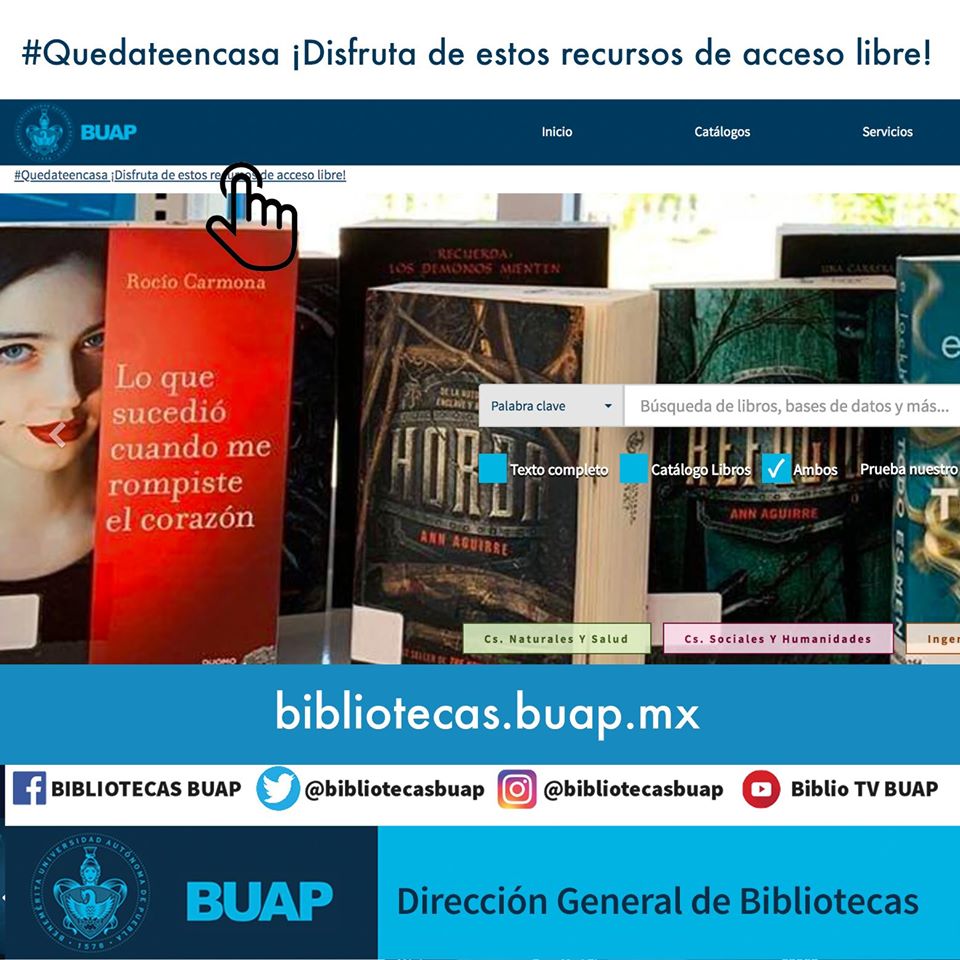 alfonsoesparzao's tweet photo. La Dirección General de Bibliotecas cuenta con distintos materiales de acceso libre para tu consulta, como E-Books, cursos en línea, audiolibros y recorridos virtuales.

Estás a un clic de distancia: https://t.co/YV0VOM2KnF
#BUAPenCasa https://t.co/goS939t0H9