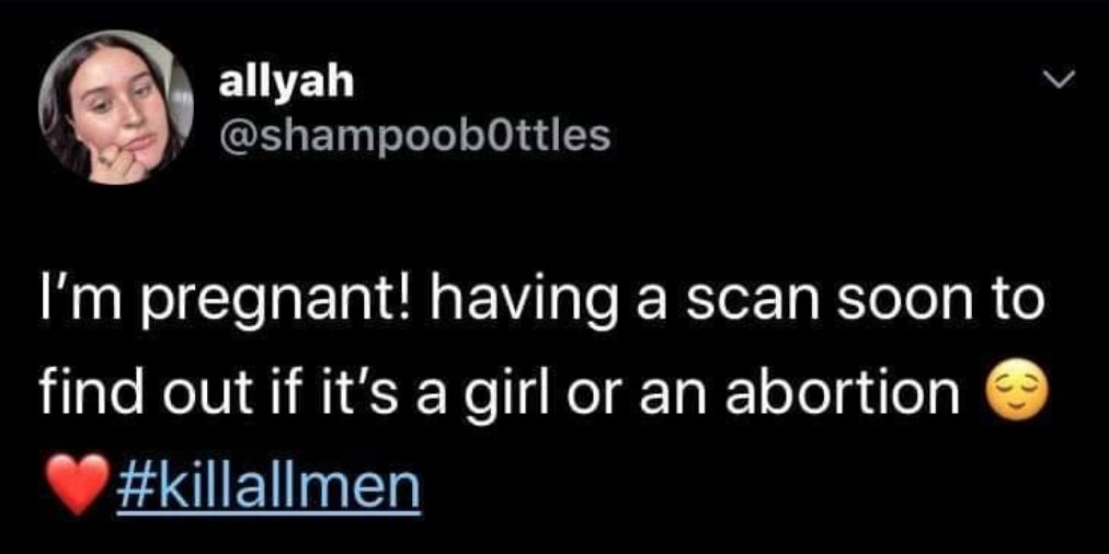 Them:  Feminism isn't a supremacist movement, it's about equality...

Me:  Okay, explain this...