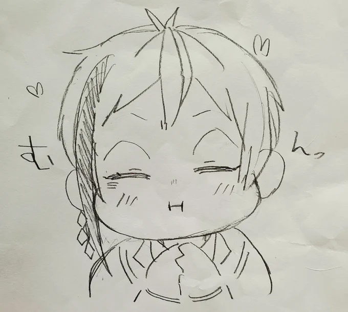 くしゃくしゃのコピー用紙あったから落書き 