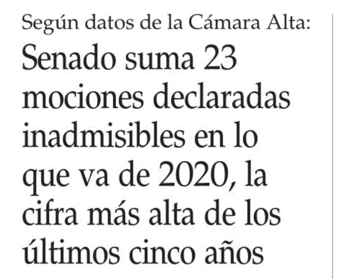 felipekast's tweet image. El Senado suma 23 mociones declararas inadmisibles durante el 2020. Desgraciadamente varios colegas han ingresado proyectos sabiendo que son inscontitucionales, lo que claramente erosiona nuestra democracia. Senador Navarro autor de varios de ellos