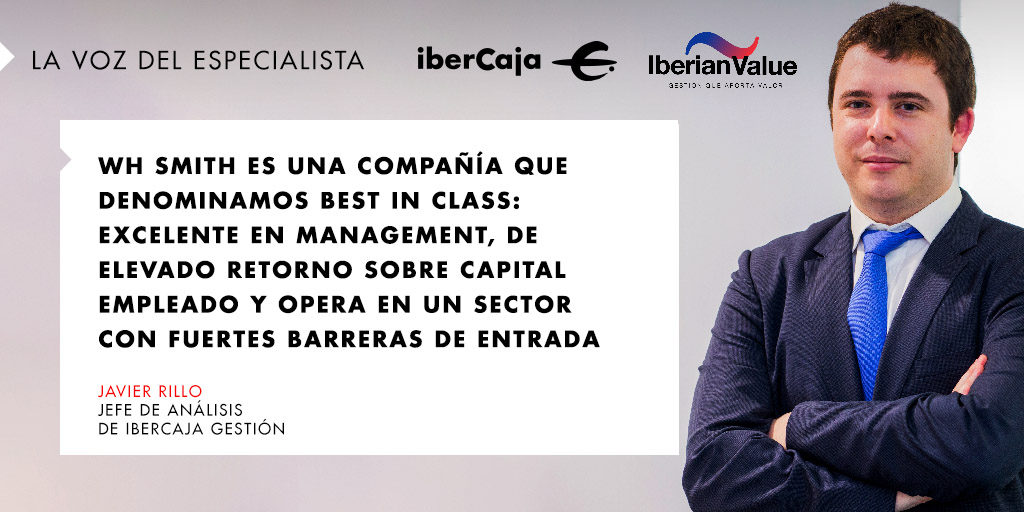 ibercaja's tweet photo. 💡¿Quieres saber cómo es una buena idea de #inversión?

🗣@Javier_Rillo,  jefe de Análisis de #IbercajaGestión, explica en #IberianValue2020 por qué @WHSmith es una buena idea de inversión.

👉Organizan: @finect | @elconfidencial
👉Colaboran: @MAPFRE_ES | @bancamarch | @Ibercaja https://t.co/poaYOWYsE3