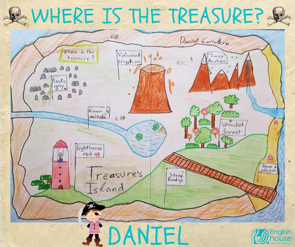 EnglishHouseAlm's tweet photo. ¿DÓNDE ESTÁ EL TESORO? 📦💰
•
La semana pasada nuestros alumnos de #movers con la #teacher Raquel tuvieron que encontrar un tesoro en la 🌴isla del tesoro. Daniel, Sara y Mar han hecho estos fantásticos mapas del tesoro y han escondido los suyos ¿Eres capaz de encontrarlos?🏝🔍 https://t.co/ZPTgBJMaU9