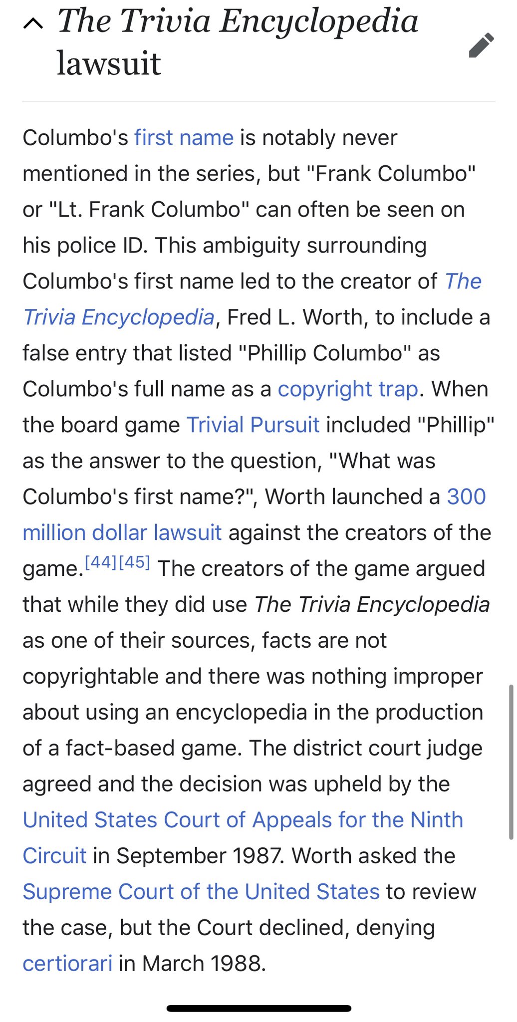 Rian Johnson on X: Then today I'm reading the wiki entry on columbo and I  find this and suddenly I feel like I'm INSIDE A COLUMBO EPISODE   / X