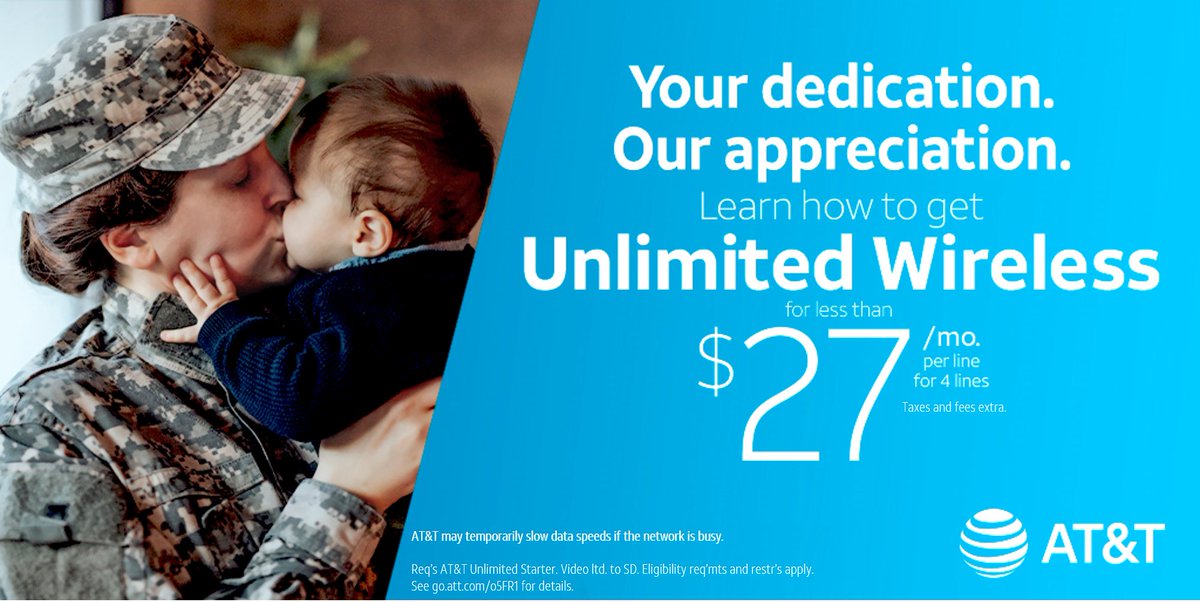 We are proud to offer exclusive savings for Military and First Responder families. Learn how to get the AT&amp;T Unlimited Starter plan for less than $27/mo. per line, for four lines, by visiting our AT&amp;T Store at 7470 Brookpark rd Cleveland,Ohio  or call 216-502-3940!