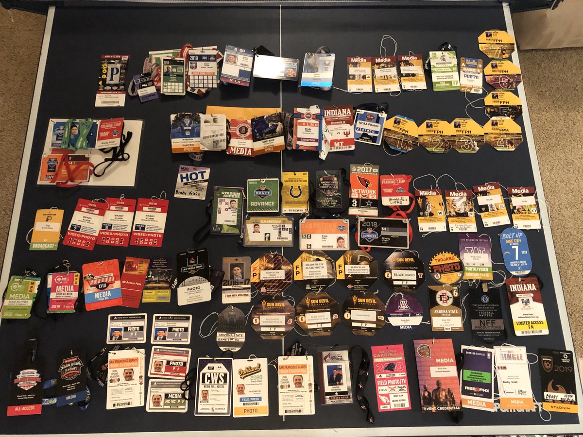 bradyklain's tweet image. Instead of posting a photo of a diploma that I don’t have yet because graduation is online, here’s a photo of the 110 credentials that I’ve had over my four years at @Cronkite_ASU