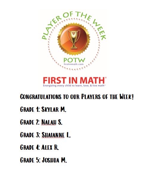 StaceyFJones's tweet photo. These PPES Panther Mathematicians are unstoppable! Congrats to our Players and Team of the Week! @AACPS_PK5Math @PtPleasantAACPS https://t.co/IToPRwZJP5