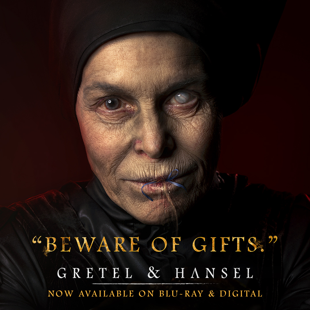 Ready to bring the horrors of her home into yours? #GretelAndHansel is available on digital NOW. Watch this twisted take on a classic tale: bit.ly/GetGretelAndHa…. #FollowTheCrumbs