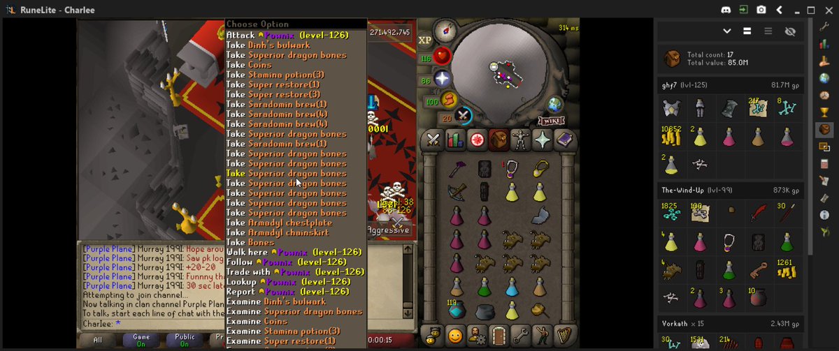 DivineForces's tweet photo. There seems to be a trend of a loss of IQ for those who single PK at altar (and skillers who bulwark spec in pvp..) 😂 https://t.co/QLU56M9Glx