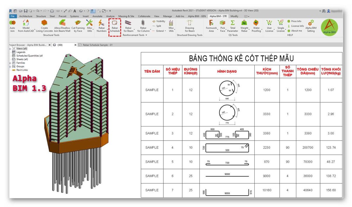 alphabimvn's tweet image. Create image for Rebar in Revit model.
Copyright by ALPHA BIM CO., LTD

Download for 15 days trial with full features: alphabimvn.com/en

#alphabimvn #revitapi #bimtools #rebar #Revit #Autodesk #Reinforcement