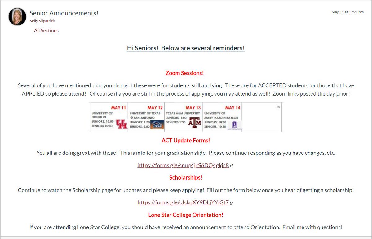 MWHSZONE's tweet photo. Senior Reminders!  Active Links on Senior Canvas page. https://t.co/bretMwjLb9
