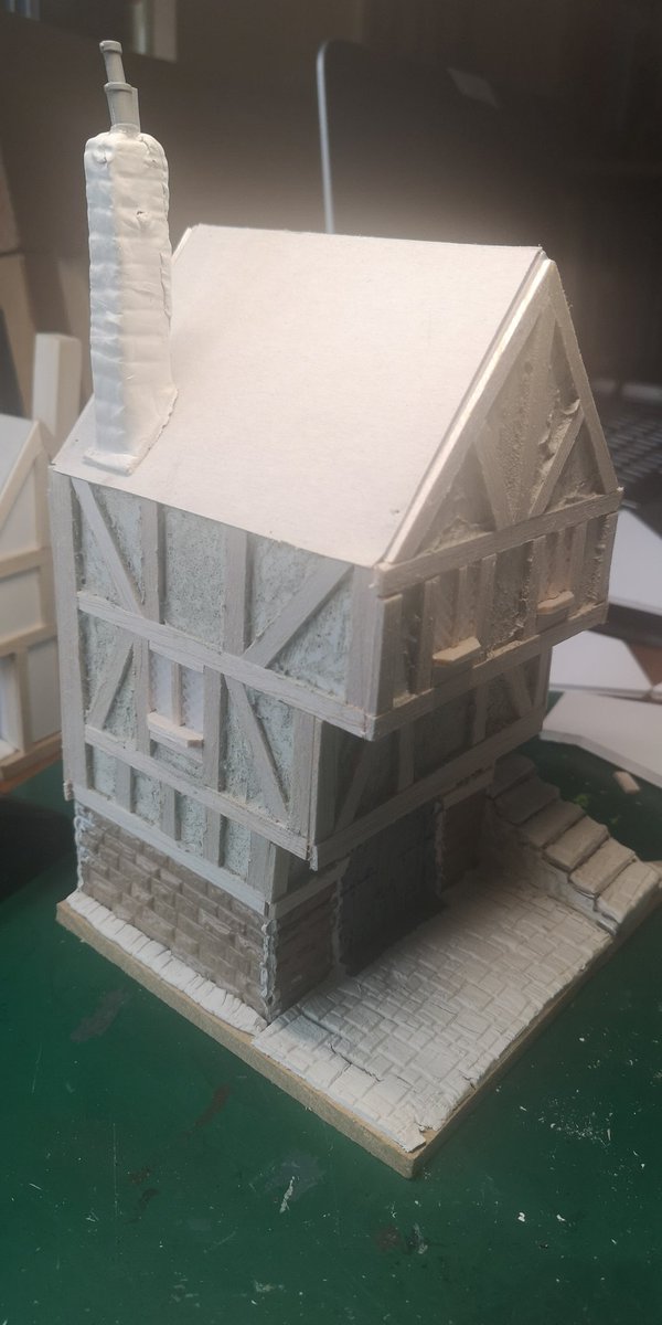 ... To get the texture, I'm using Vallejo ground texture which is great for all sorts of textures. I have applied it to the side of the stairs much more thickly to get a rough plaster look.That's as far as I'll get today, to be continued later in the week  #warmongers  #ttrpg