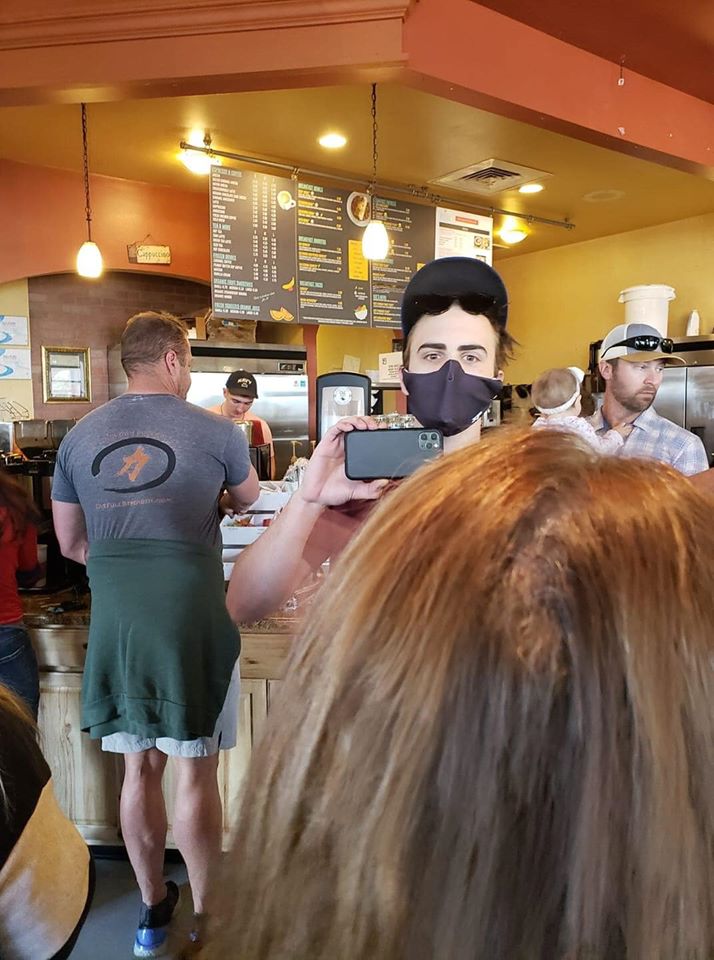 Someone took a photo of me while I was in there lol. I will grant I look strange with the mask and sunglasses pushed up.