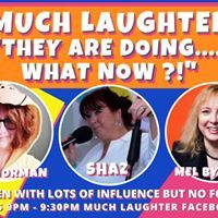TheMelByron's tweet photo. 3 middle-aged women being totally baffled by life? Sounds a hoot? 
 Join us on Tues. 10th May (and every Tues.) at 9pm over @MUCHLAUGHTER25 FB page. Me, @RibsNorman and the Queen of #MuchLaughter, Shaz Jackson. It'll be a laugh.
https://t.co/VdL3Gqp73O https://t.co/qYoSfoEaFz