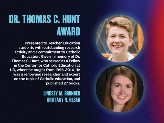 UDCatholicEd's tweet image. Congratulations to Lindsey Bronder and Brittany Resar for their excellent research and commitment to Catholic Education!