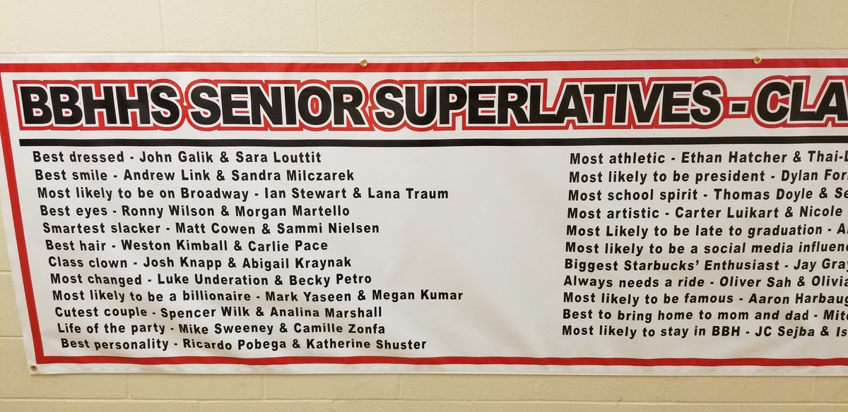 _BBHHS's tweet photo. Senior Superlatives! Congratulations! https://t.co/23hbgg7bbC