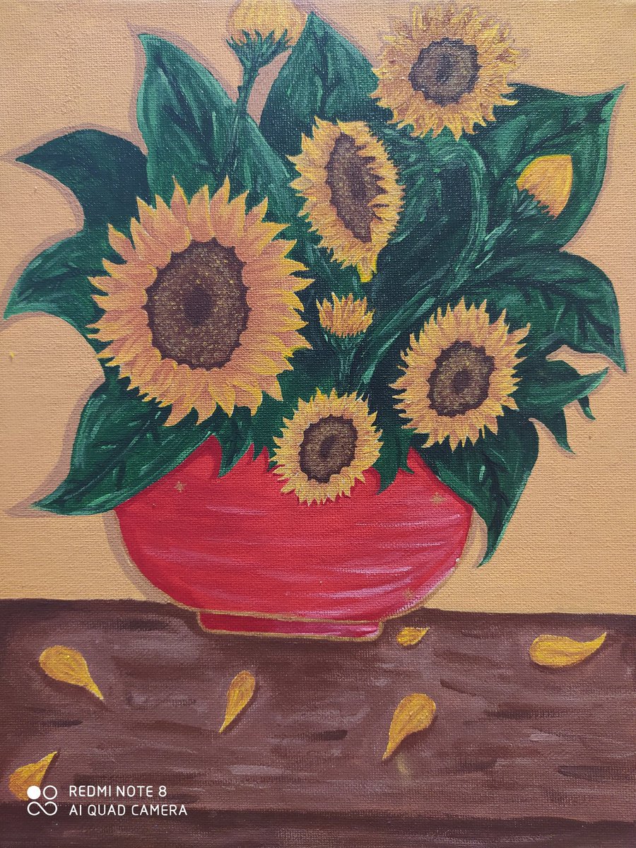 BloomPreminger's tweet photo. Feliz día de las madres 🥰 Este día le regale este cuadro a mi madre me fascinó el resultado y a ella mas. Nunca había hecho algo como esto 
#proudofme #girasoles🌻 #lovemom❤️ https://t.co/WGuDwZfLDa