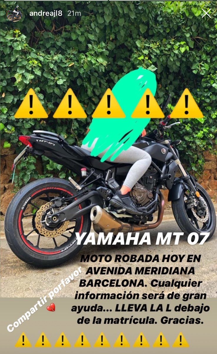 femafeesc's tweet photo. Moto robada a una amiga. Si alguien la ve por favor póngase en contacto. Gracias.
#motorobada #robobarcelona #ladronesbarcelona #moterosbarcelona https://t.co/bVnUUXpkPW