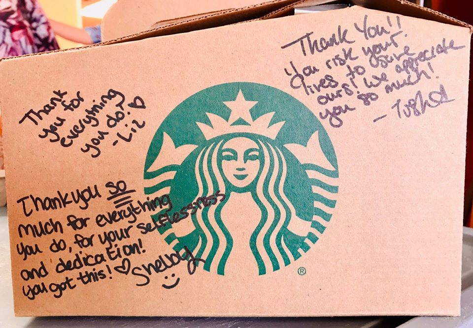 Starbucks not only donated 70 drinks for our staff, they also left us the sweetest messages! Thank you to all the rockstars at <a href="/Starbucks/">Starbucks</a>! #NursesAppreciationWeek #BeTheRock