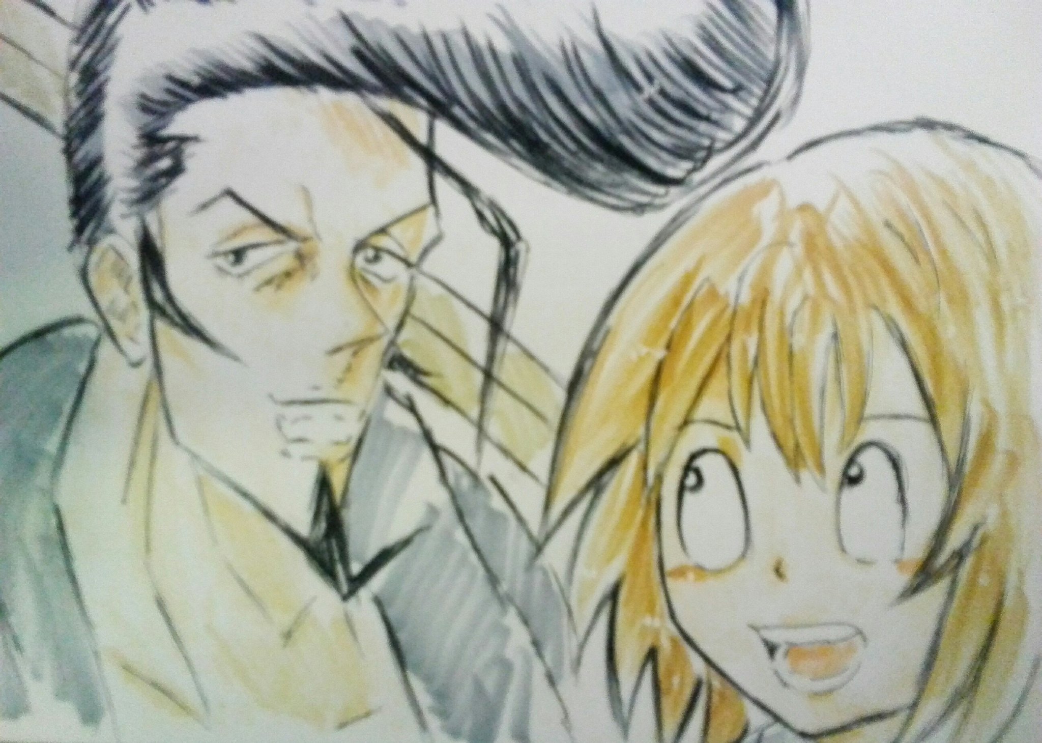 風来の真央 練習としてシャーマンキングの木刀の竜とまん太を描いてみました 個人的に原作よりアニメ版の二人が好きだったりする シャーマンキング 木刀の竜 T Co Wlbpkjsttw Twitter