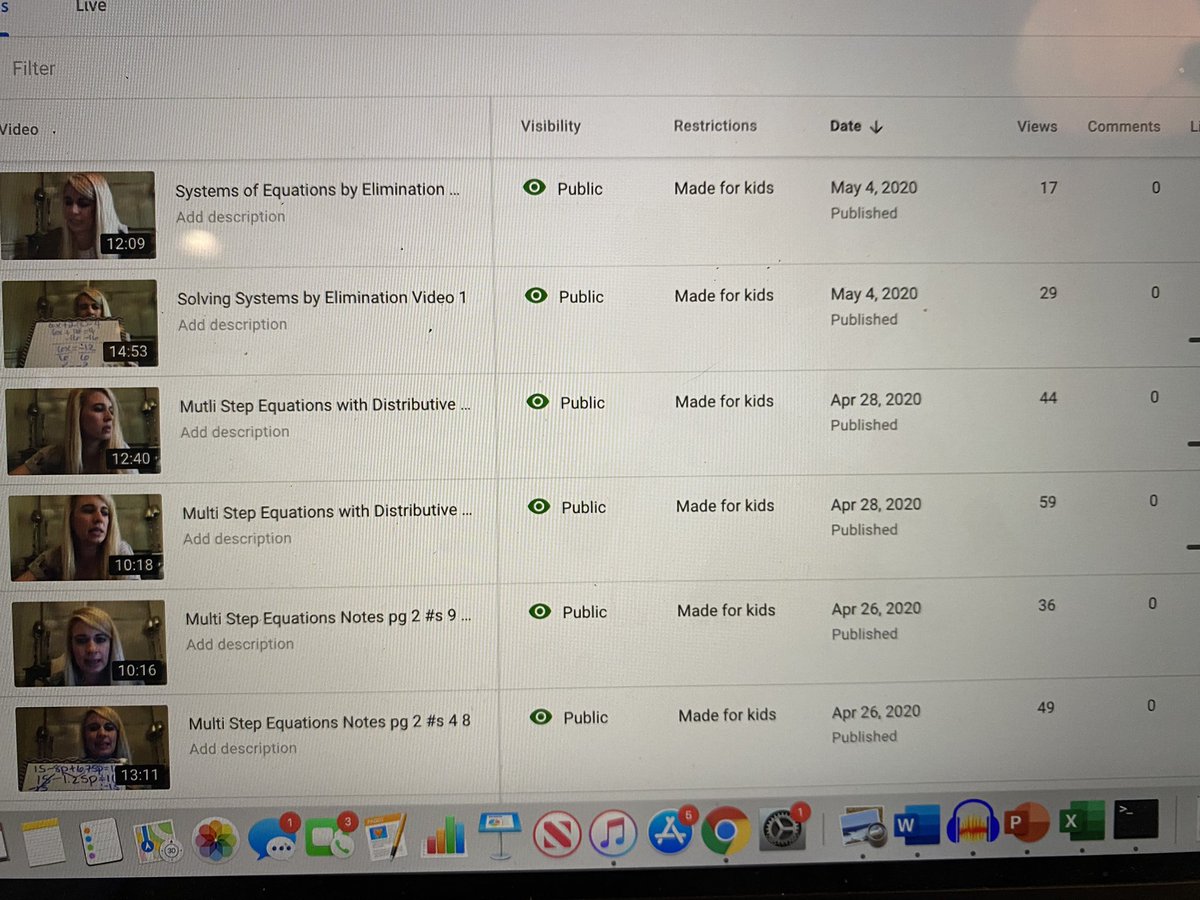 MrsJohnsonCMS's tweet photo. Finishing the school year with 39 how to YouTube videos created for #7thgrademath #8thgrademath @CreeklandMS #DLD #ccsdfam #feedthebears https://t.co/FZXWNLscGG
