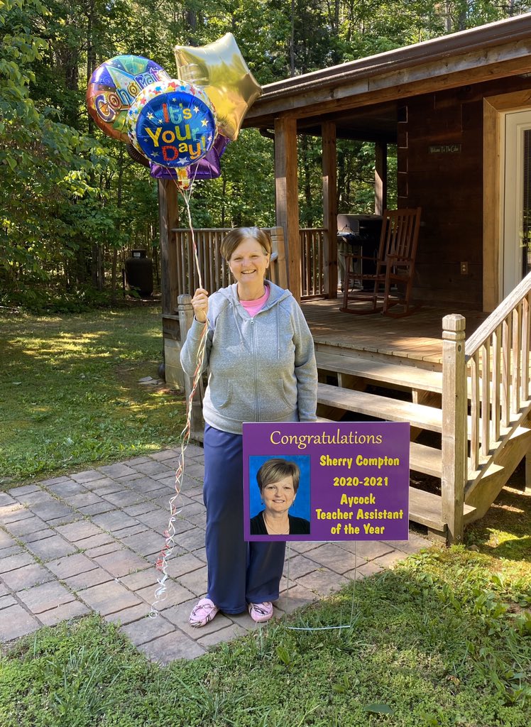 The “Aycock Prize Patrol” had a blast this morning surprising three of the finest educators in the business at their homes with a parade! Thanks to everyone that helped pull this off! Congratulations to our TOY Mrs. Breedlove, BTOY Mrs. Hedgepeth &amp; TAOY Mrs. Compton! #weareaycock