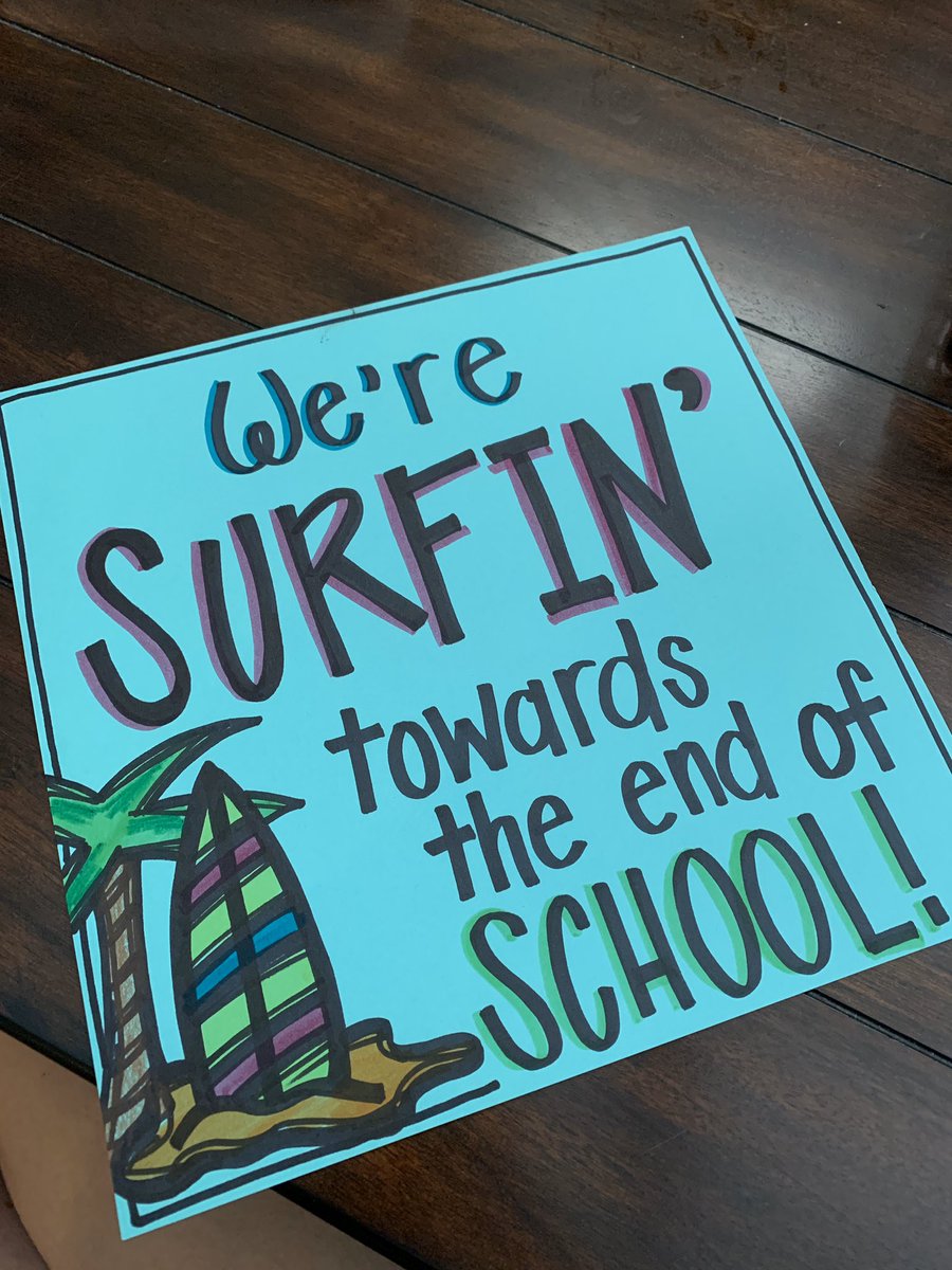EmilyBynum5's tweet photo. My coworker and I are SURFIN’ INTO WEEK 8 of distance learning! Summer is just around the corner but we can’t wait to tackle some final fun projects with this great group of first graders! ☀️🌴🌊🏄♀️ #firstgradeshenanigans #schoolfuninthesun #alvaradoexcellence https://t.co/ffpK9nyKer