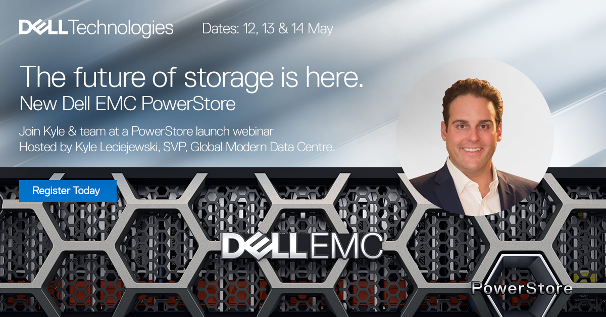 GLucaColo's tweet photo. Join Kyle Leciejewski, SVP, Global Modern Data Centre for our #PowerStore launch webinars. 
Register now and take part on May 12, 13 or 14, 2020.
@kyleleciejewski #technology #storage #datacenter https://t.co/We2ST9F5SQ #Iwork4Dell https://t.co/BqZtFOnunA