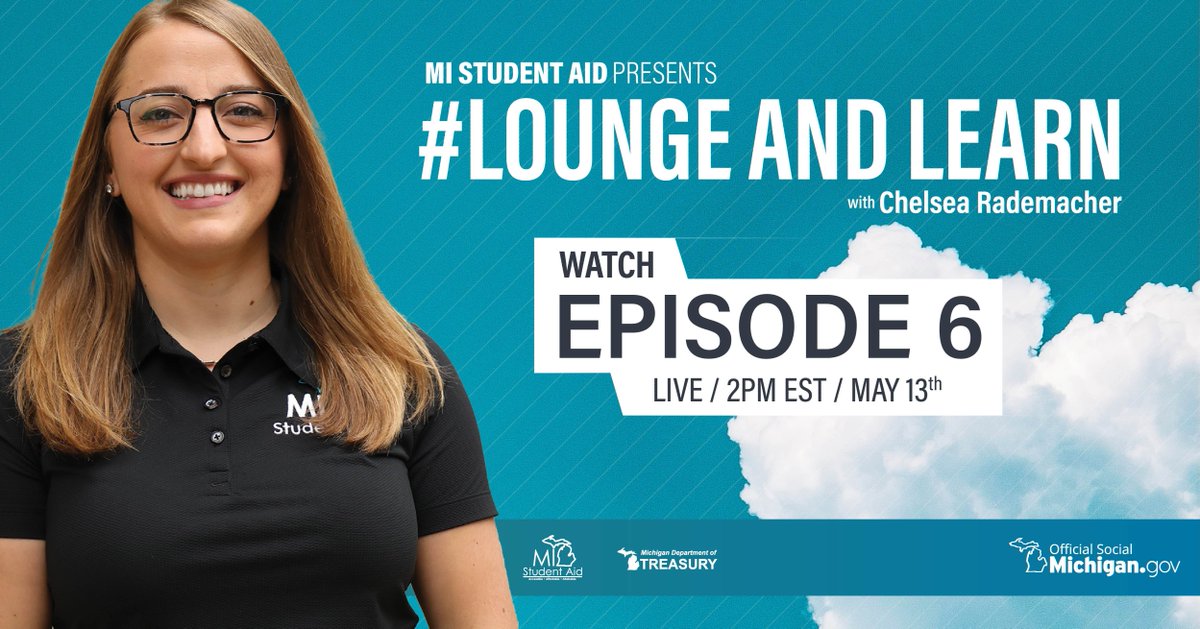 mistudentaid's tweet photo. It's time for Episode 6 this week on our Facebook Live Lounge and Learn series, we will be covering the MiSSG Student Portal. Make sure and tune in this Wednesday, May 13th at 2:00 pm! https://t.co/ABGlrSiNwf