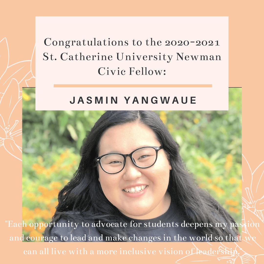 StKatesCWL's tweet photo. Congratulations to Jasmin Yangwuae, winner of the Newman Fellowship for the 2020-21 school year. This award recognizes students who are civically engaged in their community. Check out this article:
https://t.co/K6L6pcahN6 https://t.co/d8RHKcHxSF