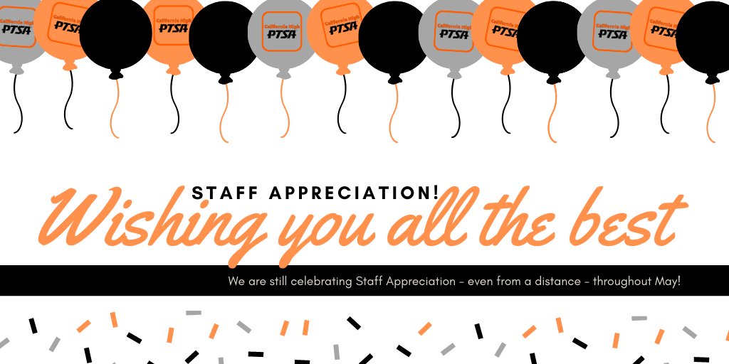 We are still celebrating #StaffAppreciation  #TeacherAppreciation even from a distance throughout May!   #PTA4kids  #Grizzlies