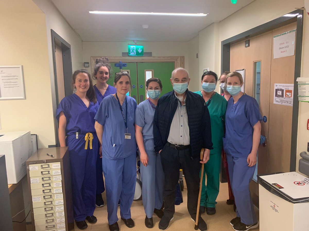 CavmonN's tweet photo. Emotional scenes today at Cavan General Hospital. These pictures sums up the overwhelming joy to be dicharged from Hospital after 5 &amp; half weeks for the patient, family &amp; staff. We wish the patient good health &amp; best wishes to himself &amp; family https://t.co/IswlSKkvMJ
